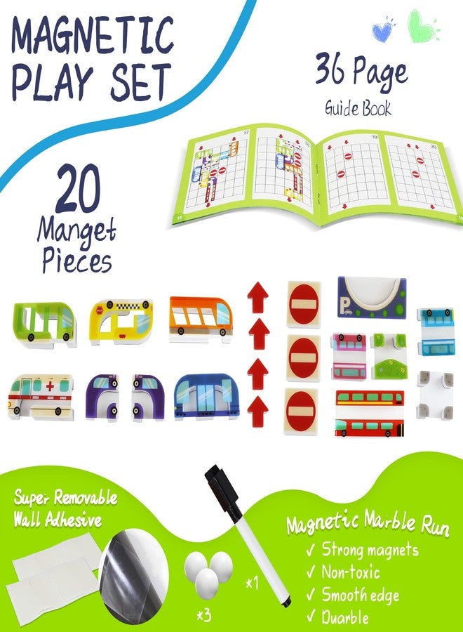 ROHSCE Marble Run for Kids, Vertical Magnetic Marble Maze Track with Doodle Board & Residue-Free Nano-Adhesive, STEM Explorers Brain Teaser Toy for Boys Girls Ages 3-12, Creative Thinking Games Gifts - Image 4